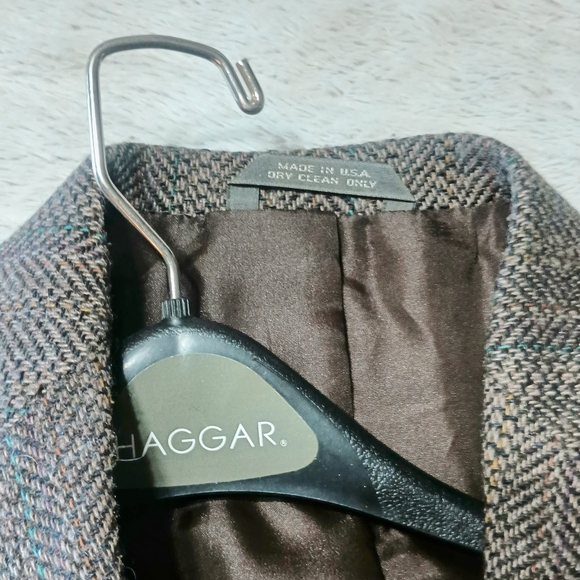 Vintage Haggar Tweed Sport Coat Mens 42R Brown Herringbone Wool Blazer Jacket - Picture 4 of 9